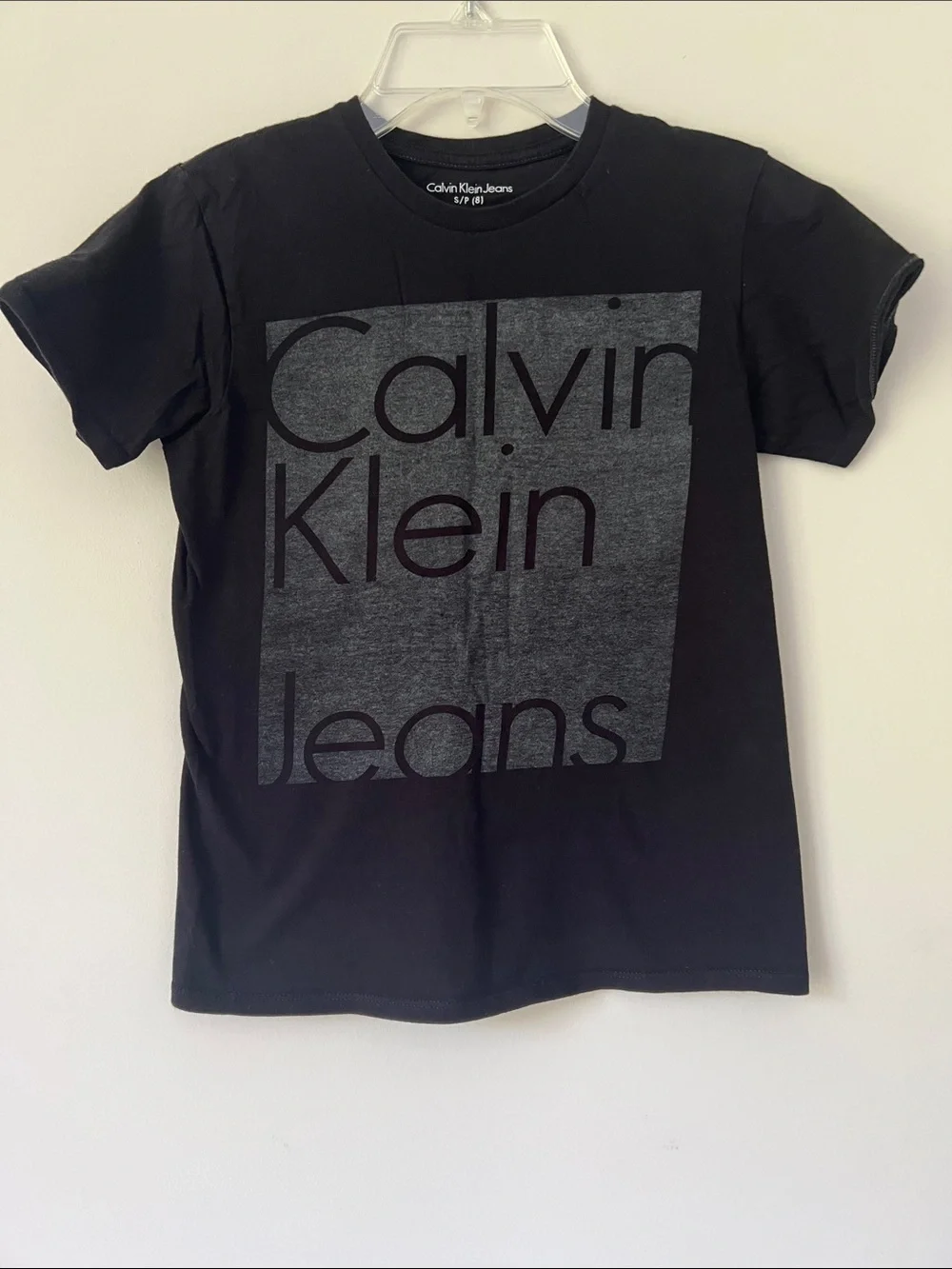 Calvin Klein Jeans Black Tee with White Logo Print